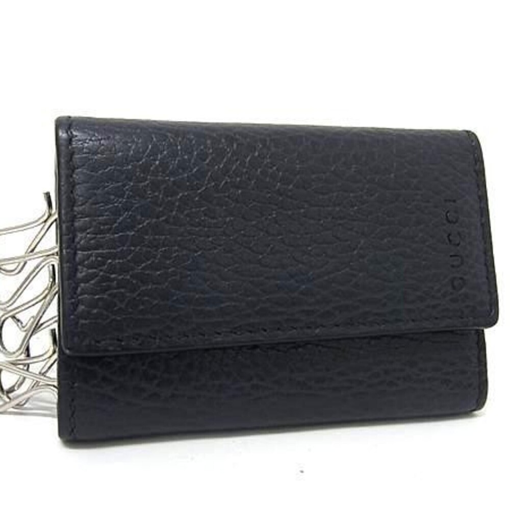GUCCI Key Case, 6-Key Holder, 150402, Navy Leather, Men's